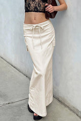 Jupe cargo en coton coupe ajustée