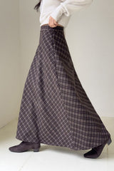 Retro Plaid High-Waist Christmas Skirt