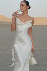 Robe nuisette maxi chic en satin