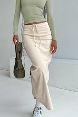 Jupe cargo en coton coupe ajustée