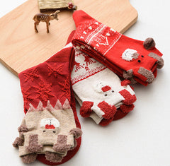 Chaussettes de Noël japonaises mi-mollet à oreilles de renne 3D