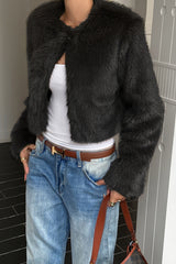 Manteau décontracté en maille unie