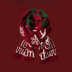 Écharpe de Noël rouge en grosse maille