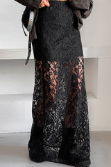 Lace Cutout A-Line Skirt