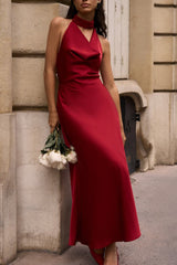 Robe de soirée drapée à col bénitier