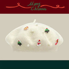 Cold Resistant Wool Korean Style Painter Christmas Beret Hat Hat-L