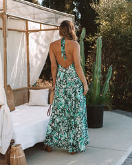 Robe longue dos nu à fleurs Lewyn 