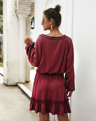 Robe midi en satin Lena - Marsala 