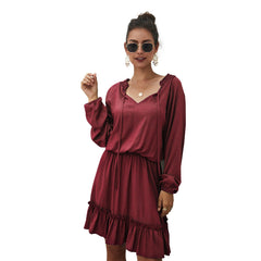 Robe midi en satin Lena - Marsala 