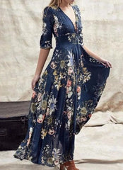 Robe longue portefeuille asymétrique Gild The Lily 