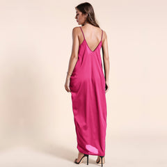 Robe longue à poches Olivian - Magenta 