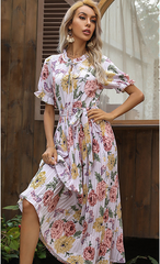 Robe midi plissée imprimée Maybelle 