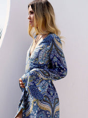 Robe longue bohème à volants patchwork Breezeway - VENTE FINALE 