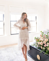 Robe maxi asymétrique à volants Azalea Floral 