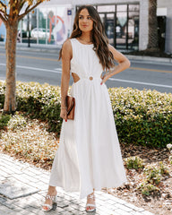 Robe midi ajourée Bay Breeze - Blanc cassé 