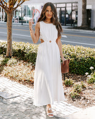 Robe midi ajourée Bay Breeze - Blanc cassé 