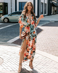 Robe kimono midi à fleurs Janika 