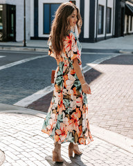 Robe kimono midi à fleurs Janika 
