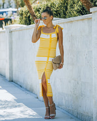 Robe midi rayée Ava en maille - VENTE FINALE