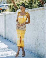 Robe midi rayée Ava en maille - VENTE FINALE