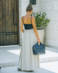 Robe longue Marcellus à poches et blocs de couleur - Noir Nude 