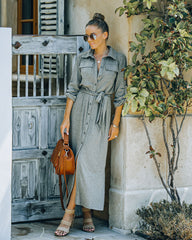 Robe longue Arman en maille côtelée avec poches - VENTE FINALE