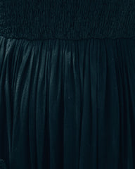 Robe midi smockée à poches Naite - Noire 