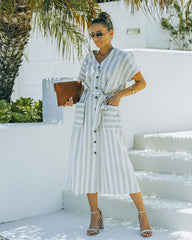 Robe midi à poches Francey en mélange coton et lin 