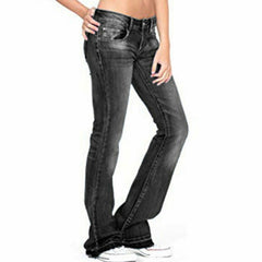 KittenAlarm - Jeans skinny évasés pour femmes, pantalon en denim tendance, coupe bootcut, pattes d'éléphant, pantalon stretch, jeans pour femmes, jeans taille basse