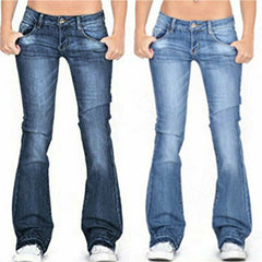KittenAlarm - Jeans skinny évasés pour femmes, pantalon en denim tendance, coupe bootcut, pattes d'éléphant, pantalon stretch, jeans pour femmes, jeans taille basse