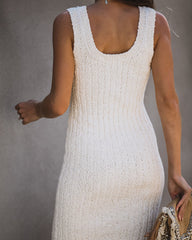 Robe midi côtelée en coton Desert Moon - Avoine 