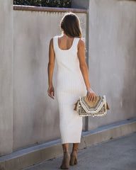 Robe midi côtelée en coton Desert Moon - Avoine 