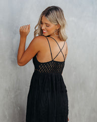 Robe longue en dentelle Invite Tranquility - Noire - VENTE FINALE 