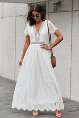 Robe midi en dentelle Away With The Breeze