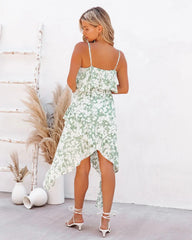 Robe midi asymétrique à fleurs Maeve 