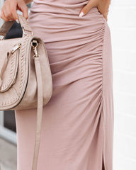 Robe midi en maille froncée Myra - Pierre 