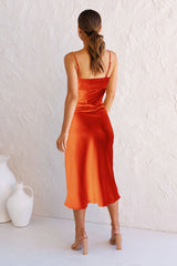 Robe nuisette asymétrique mi-longue Nessa - Orange