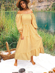 Robe midi smockée à poches For Eternity 