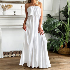 Robe longue bustier Positive Energy - Blanc cassé 