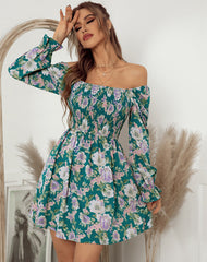 Oh She Glows Floral Ruched Mini Dress