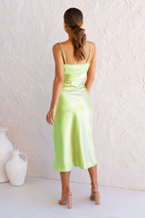 Robe nuisette asymétrique mi-longue Nessa - Menthe