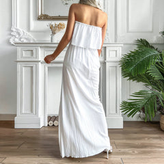 Robe longue bustier Positive Energy - Blanc cassé 