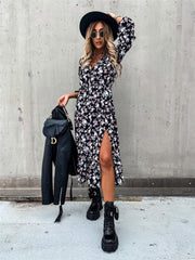 Robe longue portefeuille asymétrique en satin Calla Lily à poches - Vente finale 