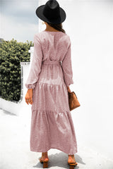 Robe longue bohème à pois suisses Sanibel - Marsala