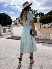 Robe midi boutonnée à fleurs Otilia - Ivoire multicolore 