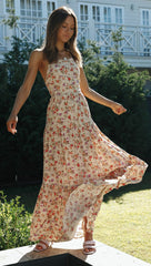 La liste continue Robe midi à franges et volants fleuris