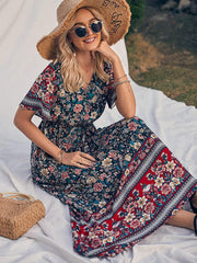 Robe kimono maxi à poches Cailynn - Prune 