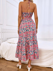 Robe midi imprimée à découpes City Strut - VENTE FINALE 