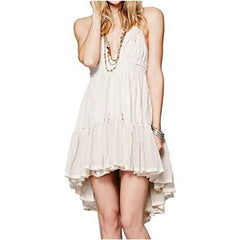 Robe midi Porter en lin mélangé à nouer sur le devant - Sable 