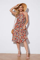 Robe midi à manches bouffantes smockées Night Fever 